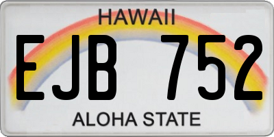 HI license plate EJB752