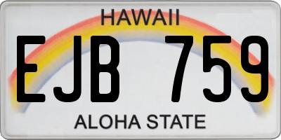 HI license plate EJB759