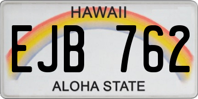 HI license plate EJB762