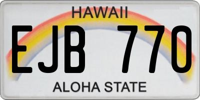 HI license plate EJB770