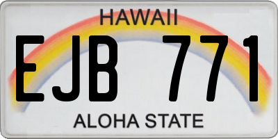 HI license plate EJB771