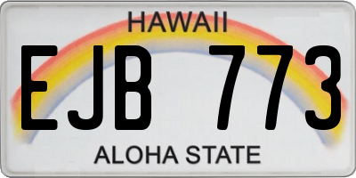 HI license plate EJB773