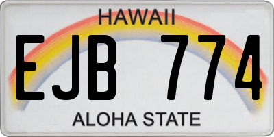 HI license plate EJB774