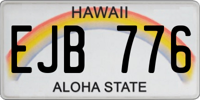 HI license plate EJB776