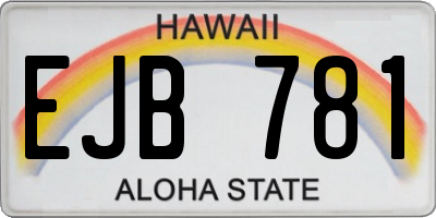 HI license plate EJB781
