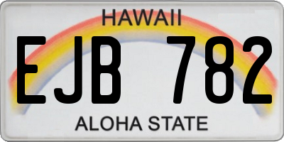 HI license plate EJB782