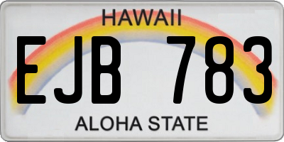 HI license plate EJB783