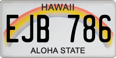HI license plate EJB786