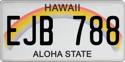 HI license plate EJB788