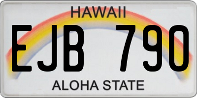 HI license plate EJB790