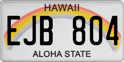 HI license plate EJB804