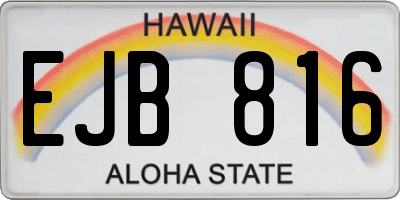HI license plate EJB816