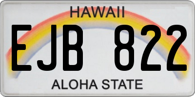 HI license plate EJB822