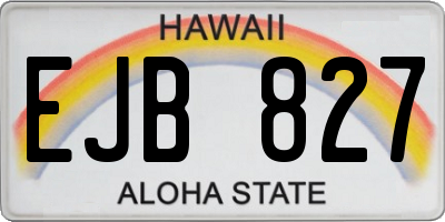 HI license plate EJB827