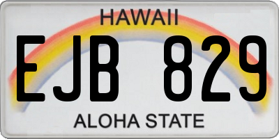 HI license plate EJB829
