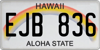 HI license plate EJB836