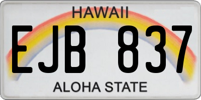 HI license plate EJB837