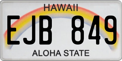 HI license plate EJB849