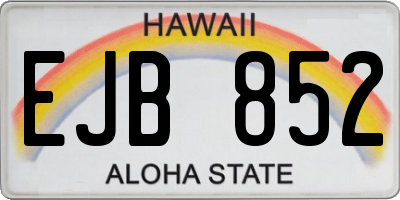 HI license plate EJB852