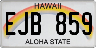 HI license plate EJB859