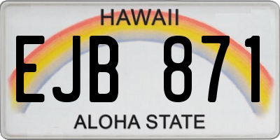HI license plate EJB871