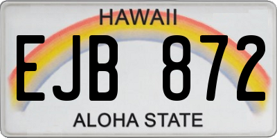 HI license plate EJB872