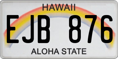 HI license plate EJB876