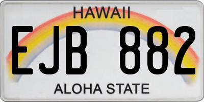 HI license plate EJB882