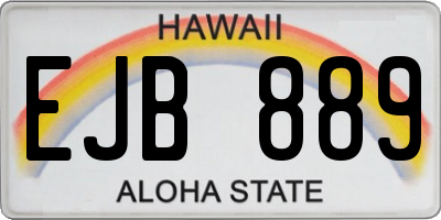 HI license plate EJB889