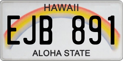 HI license plate EJB891
