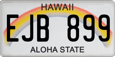 HI license plate EJB899