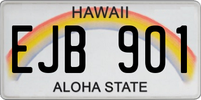 HI license plate EJB901