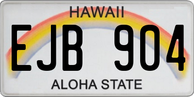 HI license plate EJB904