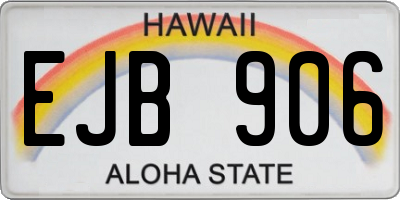 HI license plate EJB906