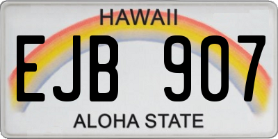 HI license plate EJB907