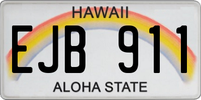 HI license plate EJB911