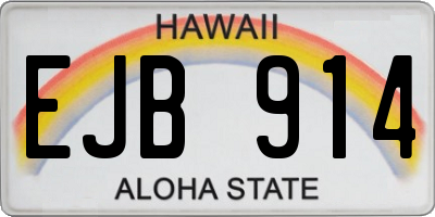 HI license plate EJB914
