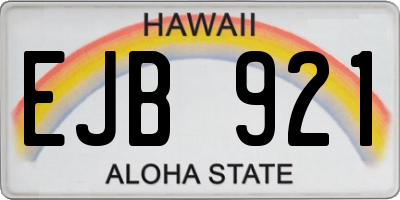 HI license plate EJB921