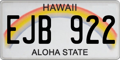HI license plate EJB922