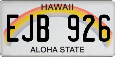 HI license plate EJB926