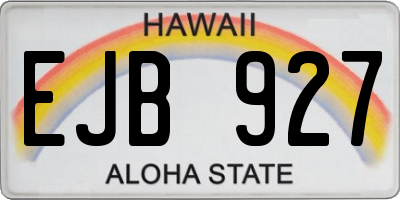 HI license plate EJB927