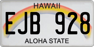 HI license plate EJB928