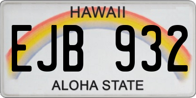 HI license plate EJB932