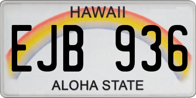 HI license plate EJB936