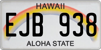 HI license plate EJB938