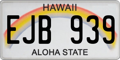 HI license plate EJB939