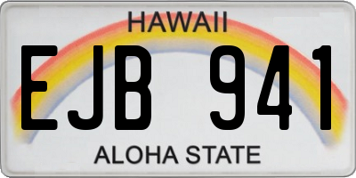 HI license plate EJB941