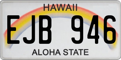HI license plate EJB946