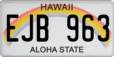 HI license plate EJB963