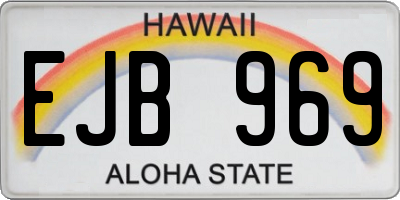 HI license plate EJB969